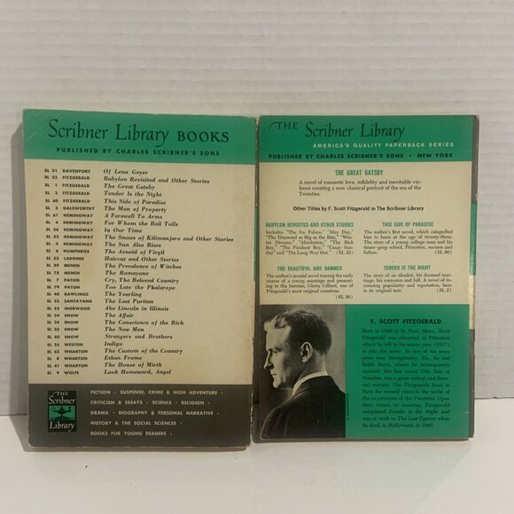 LOT 2 Vintage The Great Gatsby by F Scott Fitzgerald, Paperback, 1953 - Picture 3 of 3